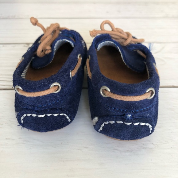 Zara Baby Navy Suede Slip On Loafers - Picture 4 of 7